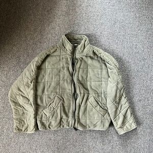 Free People green quilted jacket